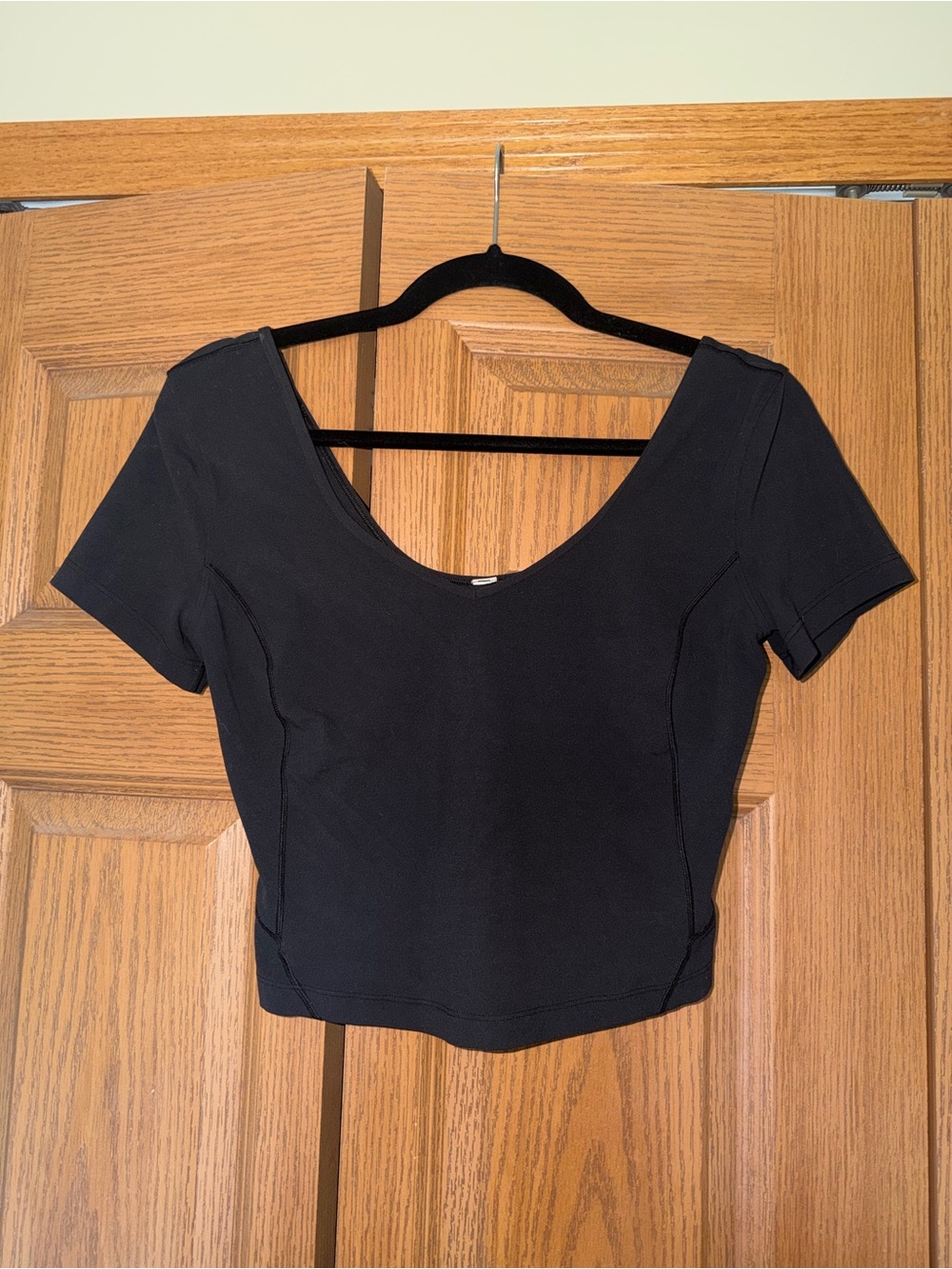 lululemon athletica Black Scoop Crop Top